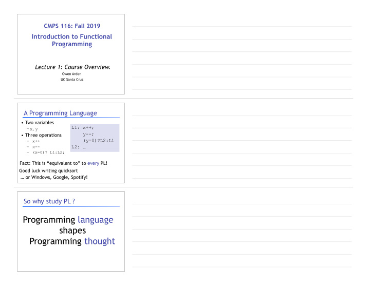 programming language shapes programming thought