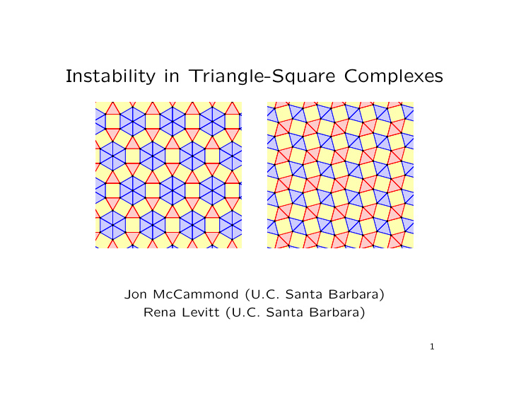instability in triangle square complexes