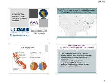 +  Creating the medical school of the future  A Novel 6 Year  Pathway From  Medical School to