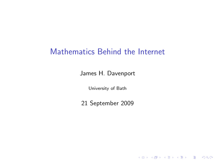 mathematics behind the internet