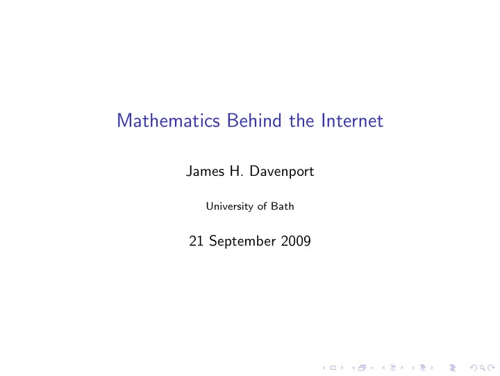 mathematics behind the internet
