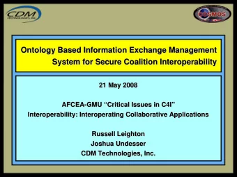 Ontology Based Information Exchange Management  Ontology Based Information Exchange Management