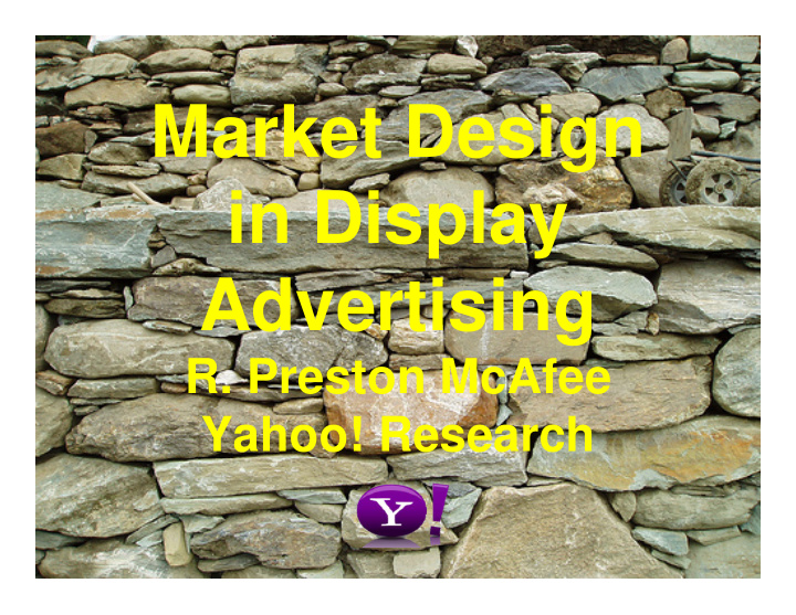 market design in display advertising