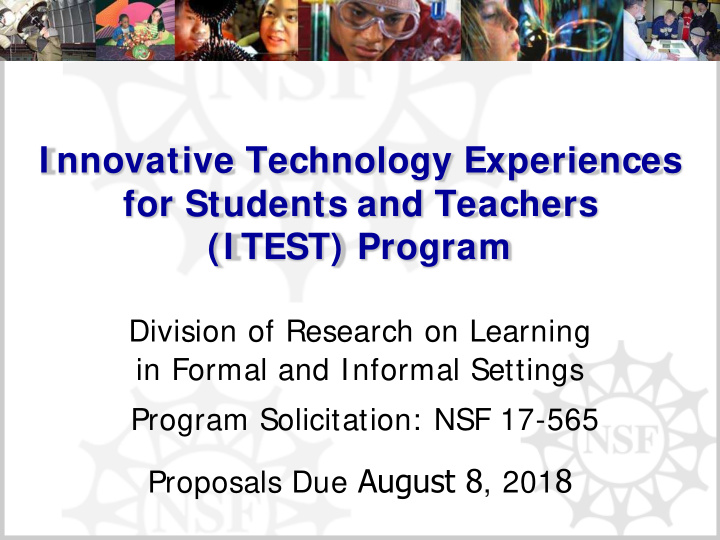 i nnovative technology experiences for students and