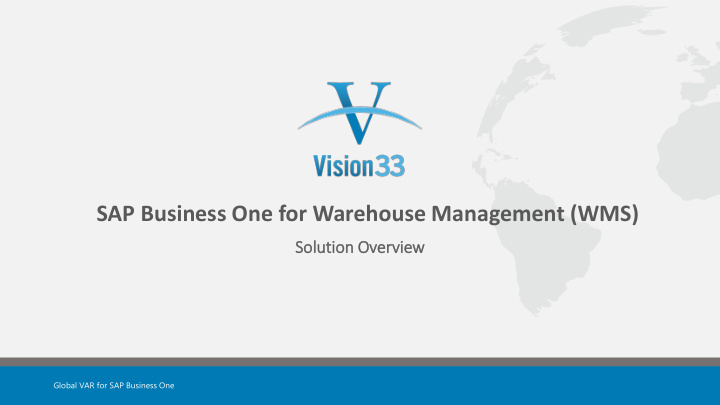 sap business one for warehouse management wms