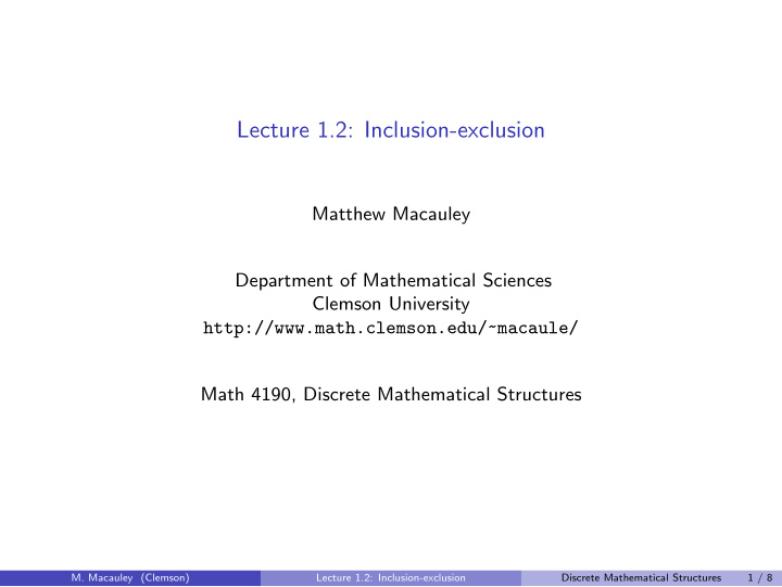 lecture 1 2 inclusion exclusion
