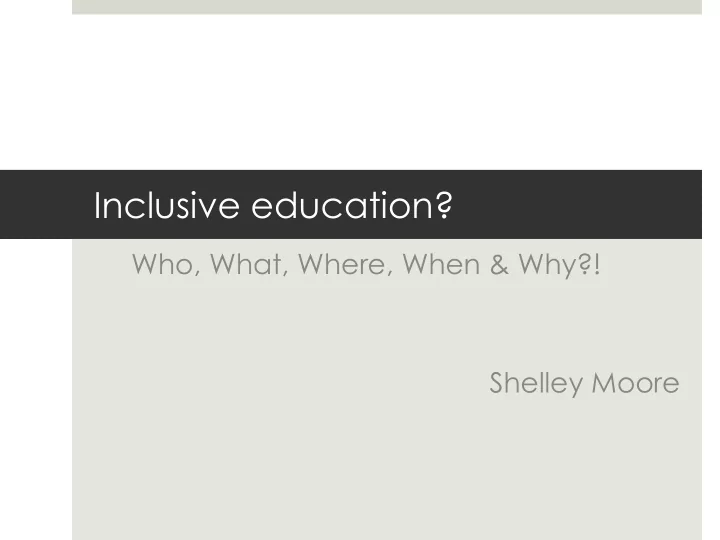 inclusive education