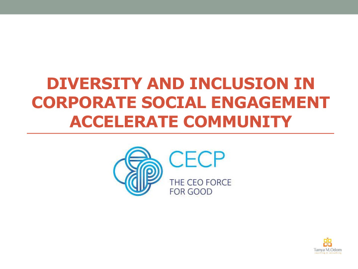 diversity and inclusion in corporate social engagement