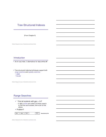 Tree-Structured Indexes  (From Chapter 9)