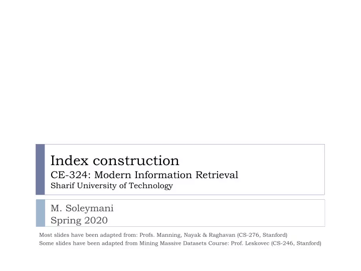 index construction