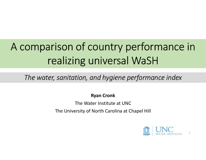 a comparison of country performance in realizing