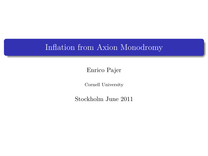 inflation from axion monodromy