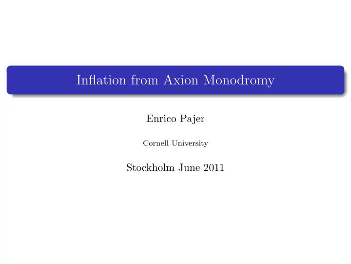 inflation from axion monodromy