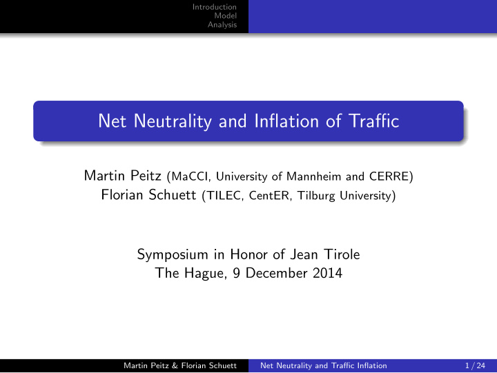 net neutrality and inflation of traffic