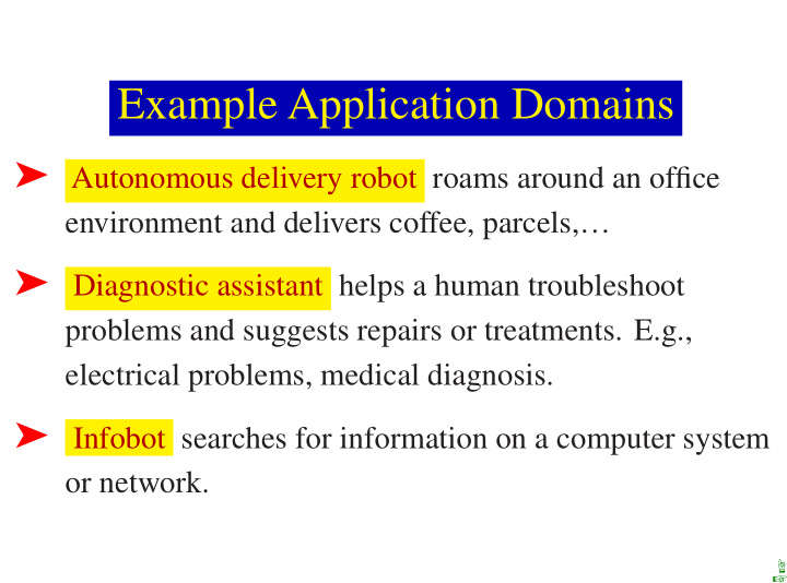 example application domains