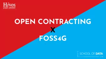 OPEN CONTRACTING  X  FOSS4G  `  BEN HUR S. PINTOR  open source &amp; open data  currently... Data