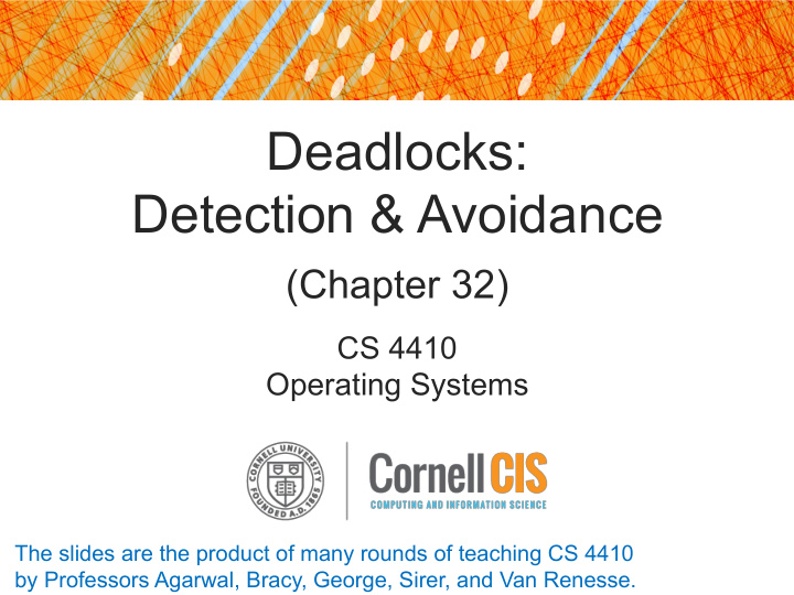 deadlocks detection avoidance