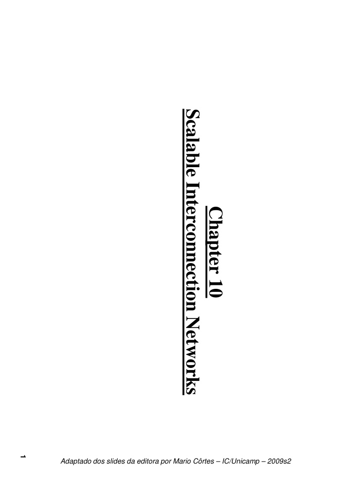 scalable interconnection networks chapter 10