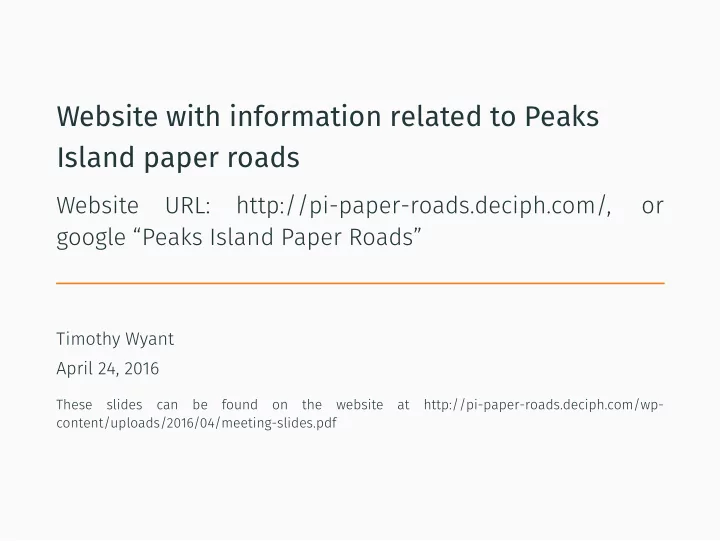 website with information related to peaks