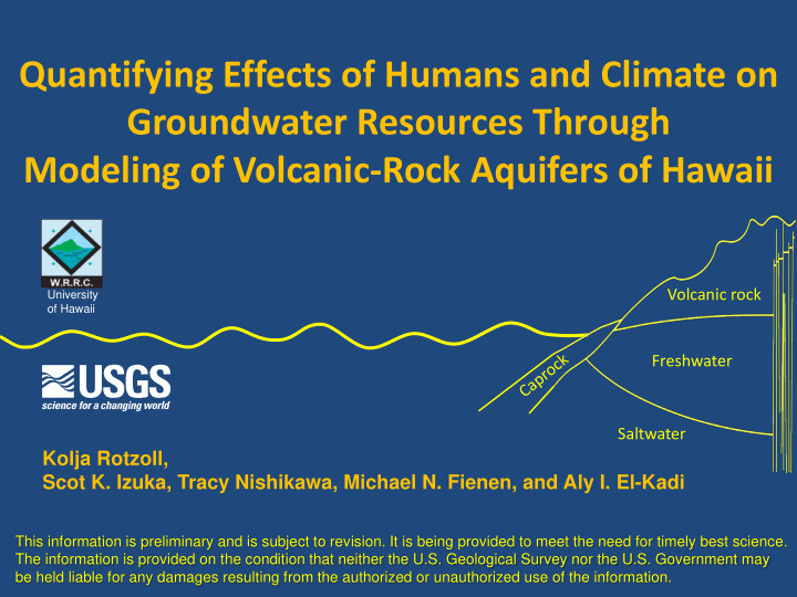 quantifying effects of humans and climate on groundwater