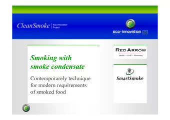 Smoking with  smoke condensate  Contemporarely technique  for modern requirements  of smoked food