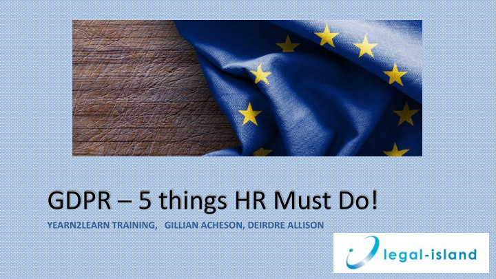 gdpr 5 things hr must do