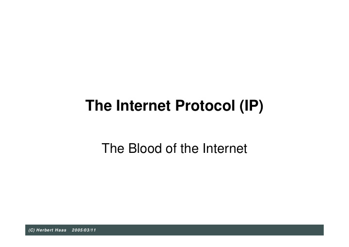 the internet protocol ip