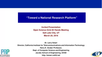 Toward a National Research Platform  Invited Presentation  Open Science Grid All Hands