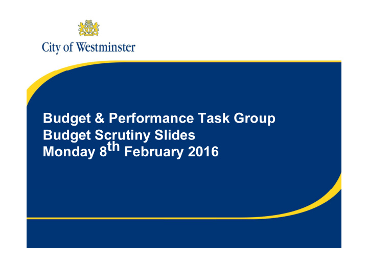 budget performance task group budget scrutiny slides