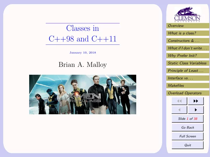 classes in