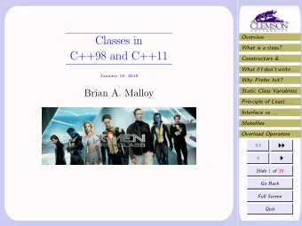 Classes in What is a class ?  C++98 and C++11  Constructors &amp; . . .  What if I dont write .
