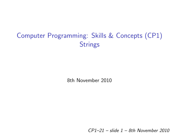 computer programming skills concepts cp1 strings