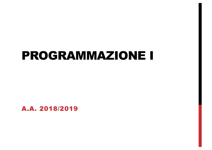 programmazione i