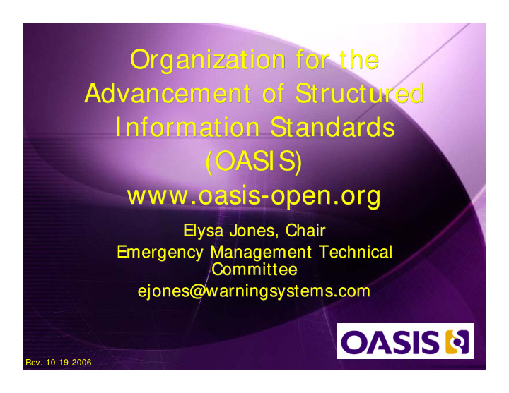 organization for the organization for the advancement of