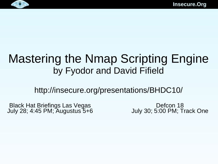 mastering the nmap scripting engine