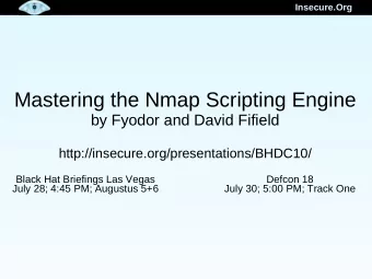 Mastering the Nmap Scripting Engine  by Fyodor and David Fifield