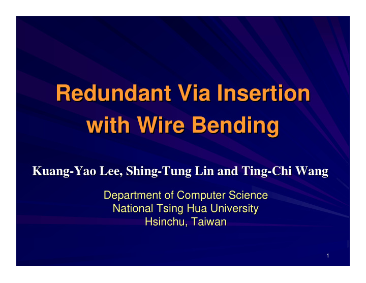 redundant via insertion redundant via insertion with wire