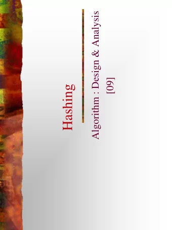 Hashing  In the last class  Implementing Dictionary ADT  Definition of red-black tree