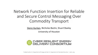 Network Function Insertion for Reliable  and Secure Control Messaging Over  Commodity Transport