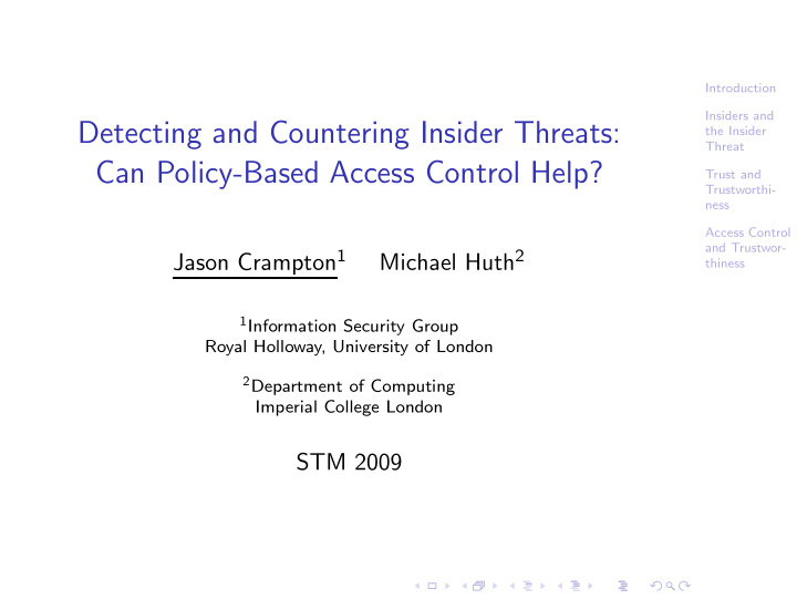 detecting and countering insider threats