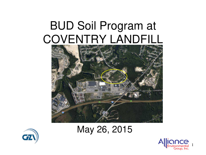 bud soil program at coventry landfill