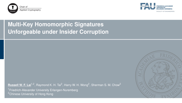 multi key homomorphic signatures unforgeable under