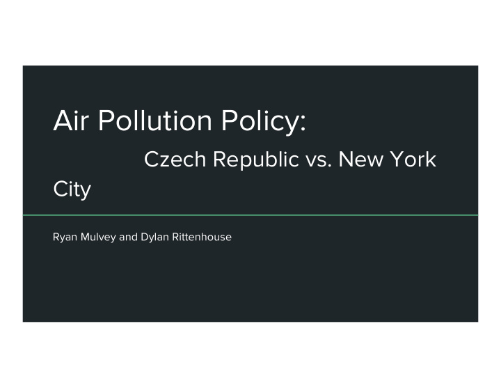 air pollution policy
