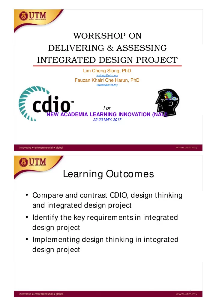 learning outcomes