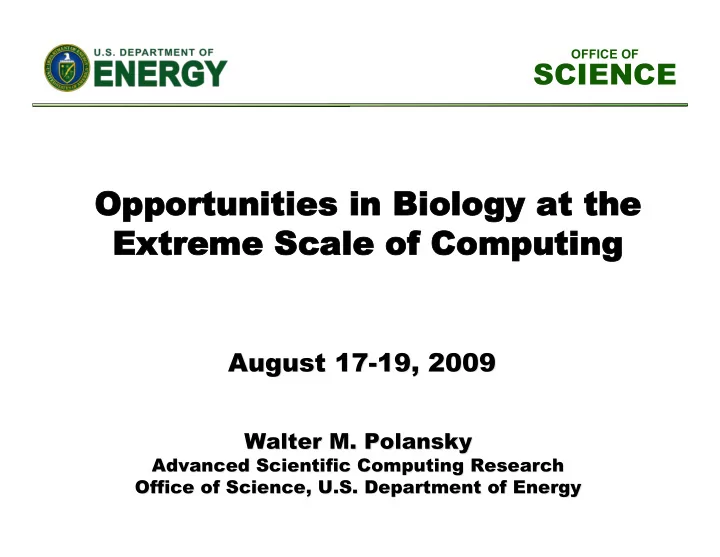 opportunities in biology at the opportunities in biology