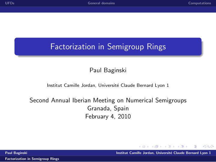 factorization in semigroup rings