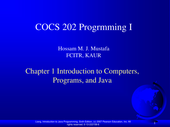 cocs 202 progrmming i