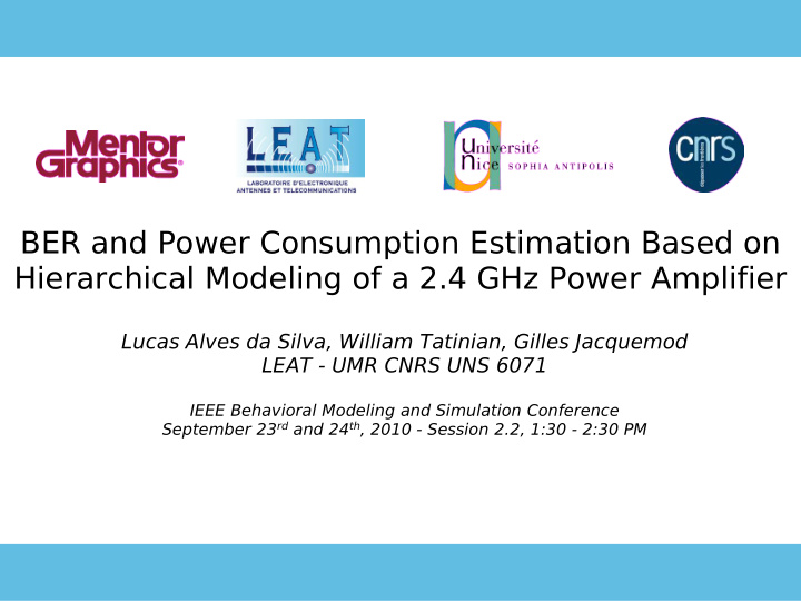 ber and power consumption estimation based on