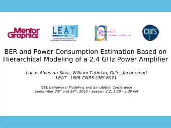 BER and Power Consumption Estimation Based on  Hierarchical Modeling of a 2.4 GHz Power Amplifier