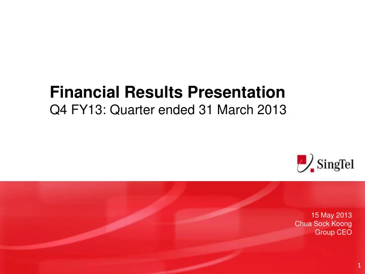 financial results presentation